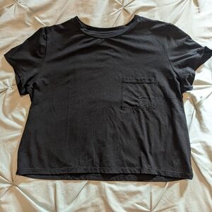 Senita Athletics Black Crop Tee